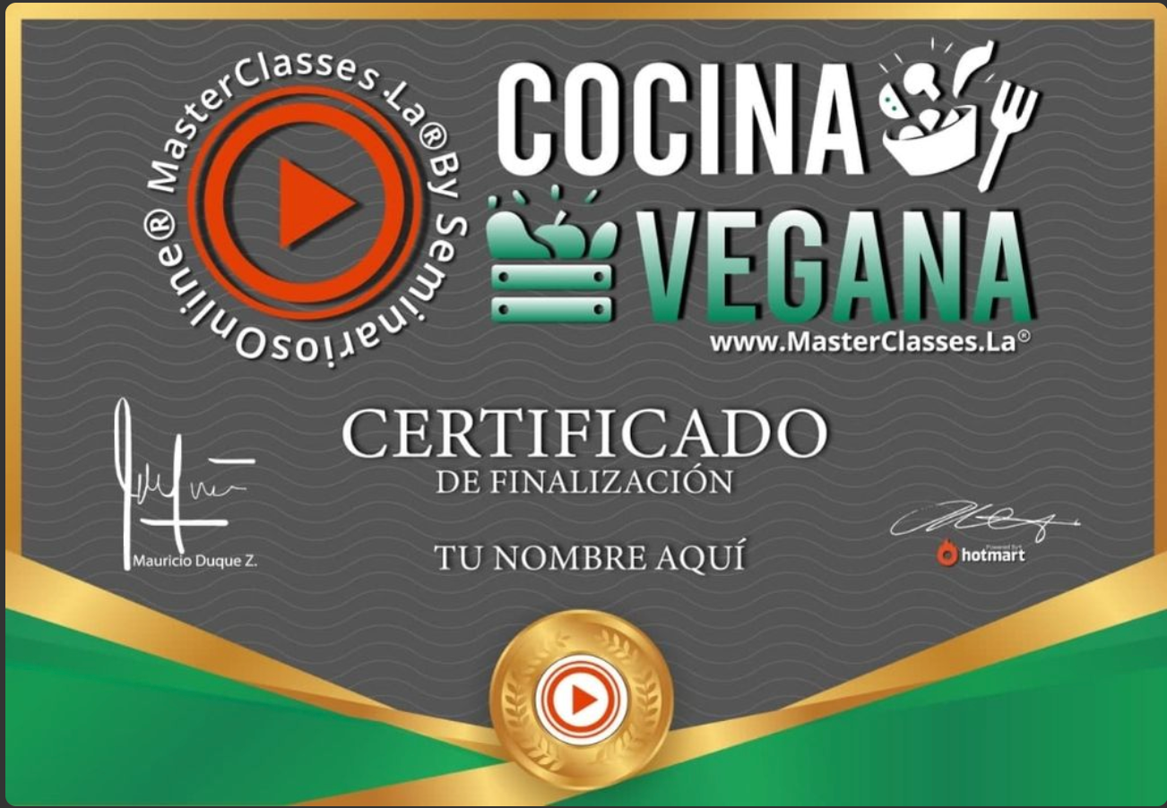 Certificado en COCINA VEGANA